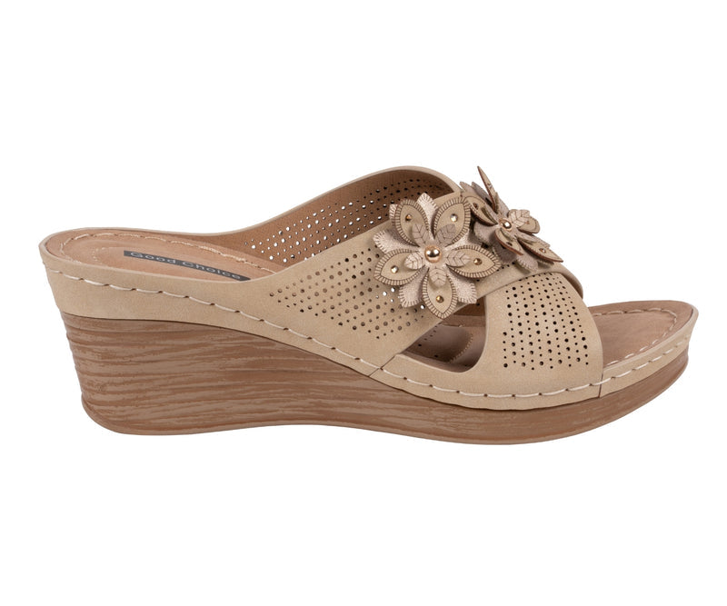 Women's Nylie Natural Floral Wedge Sandals
