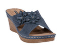 Women's Nylie Navy Floral Wedge Sandals