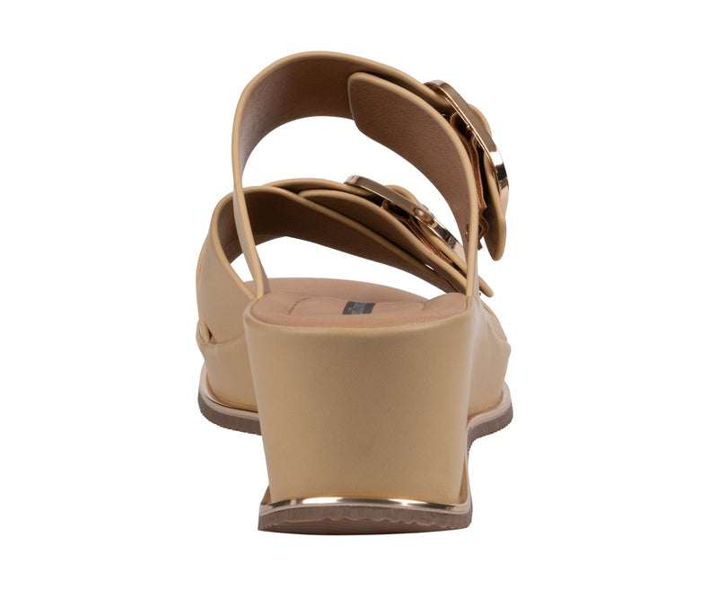 Women's Olana Gold Buckle Wedge Sandals