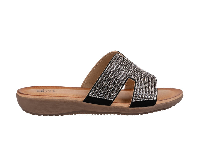 Women's Paxal Black Flat Sandals