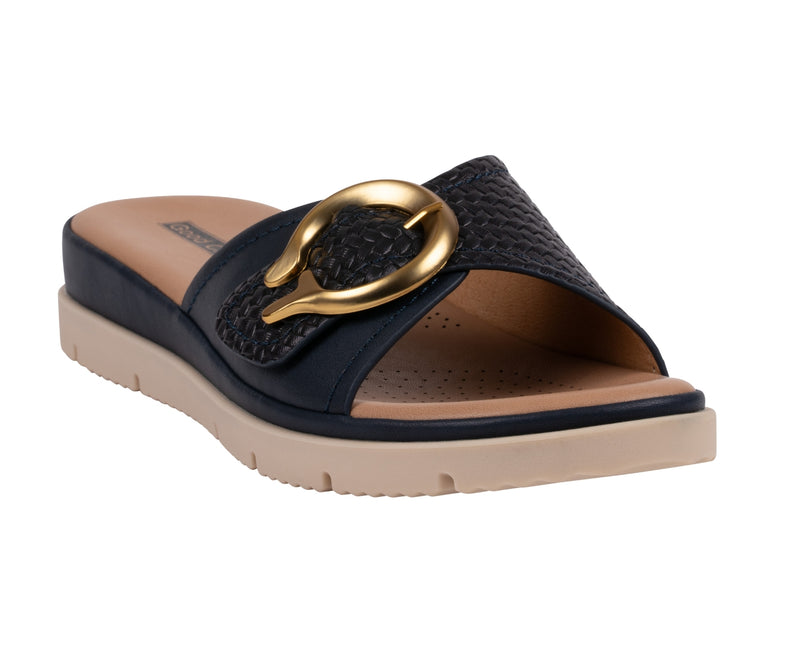 Women's Raine Navy Buckle Comfort Sandals