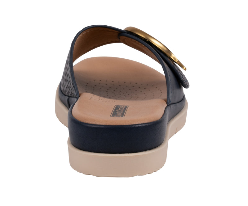 Women's Raine Navy Buckle Comfort Sandals