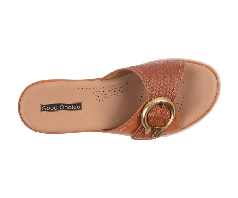 Women's Raine Tan Buckle Comfort Sandals