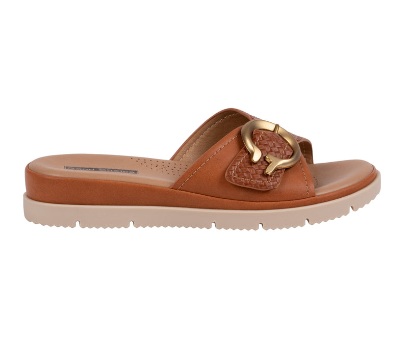 Women's Raine Tan Buckle Comfort Sandals