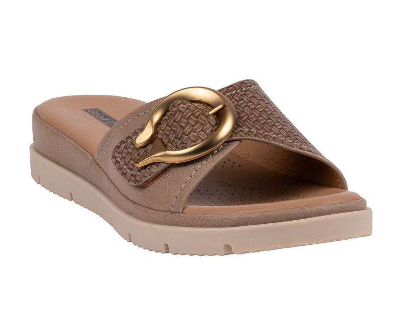 Women's Raine Taupe Buckle Comfort Sandals