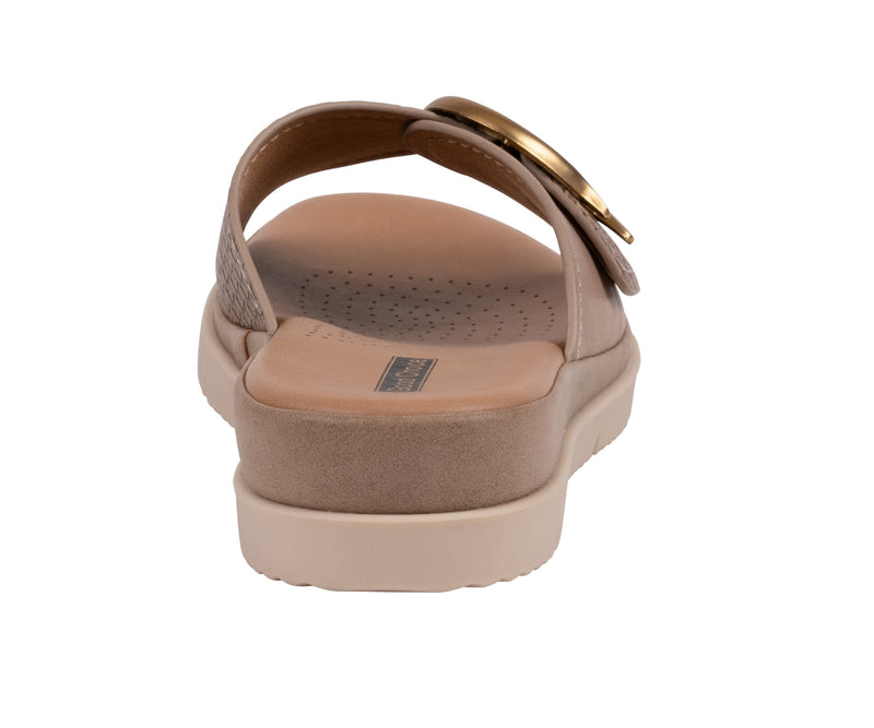 Women's Raine Taupe Buckle Comfort Sandals
