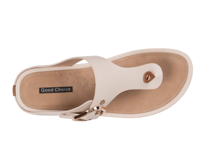 Women's Rhodes Beige Thong Wedge Sandals