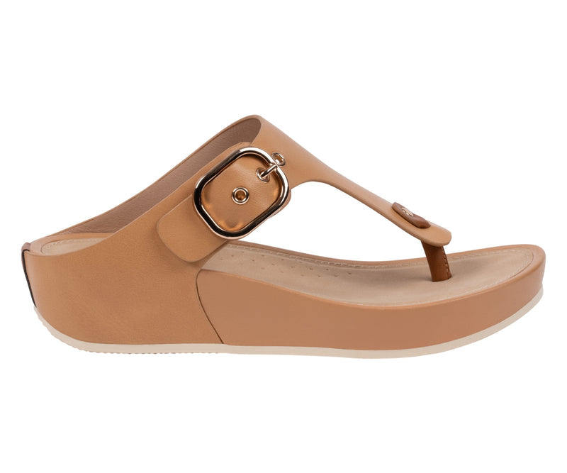 Women's Rhodes Tan Thong Wedge Sandals