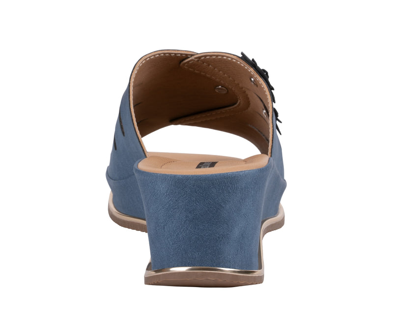 Women's Sarel Navy Floral Wedge Sandals