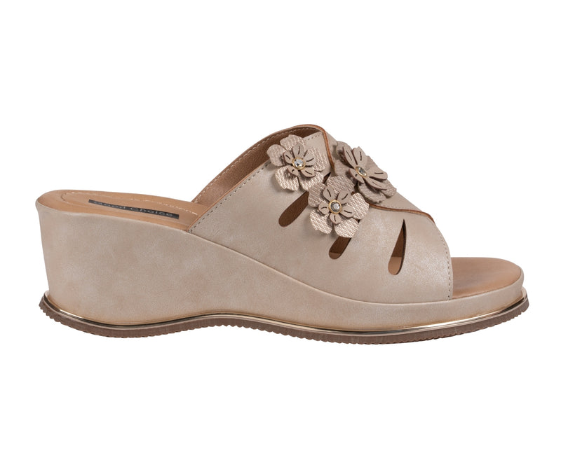 Women's Sarel Nude Floral Wedge Sandals