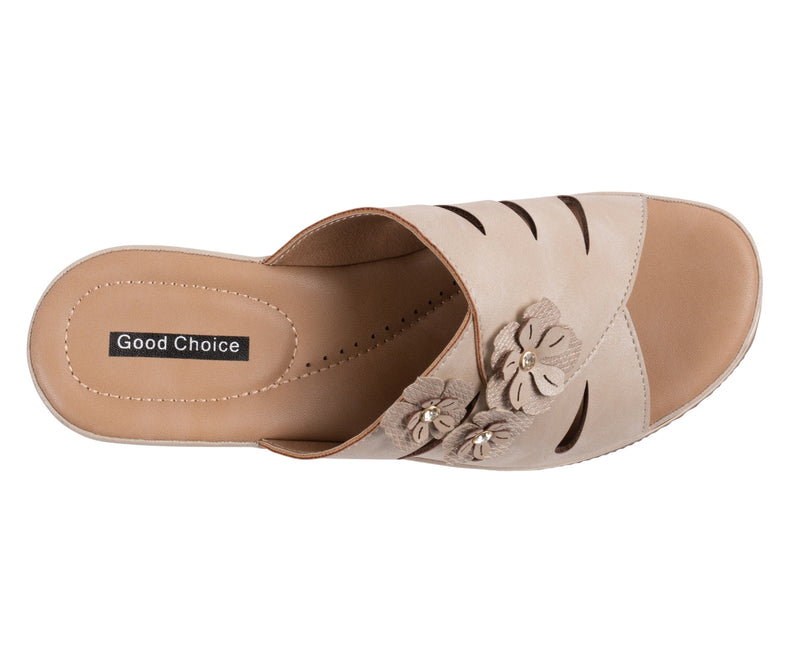 Women's Sarel Nude Floral Wedge Sandals