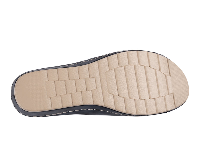 Women's Savina Navy Embellished Velcro Wedge Sandals
