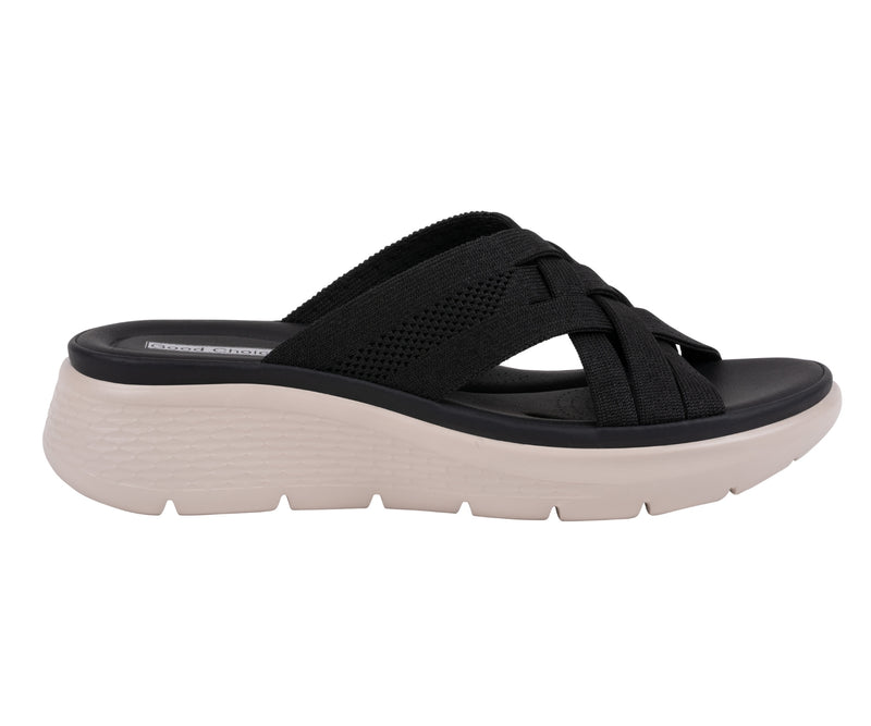 Women's Sellena Black Knit Strappy Comfort Sandals