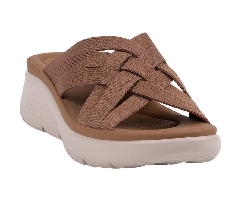 Women's Sellena Brown Knit Strappy Comfort Sandals