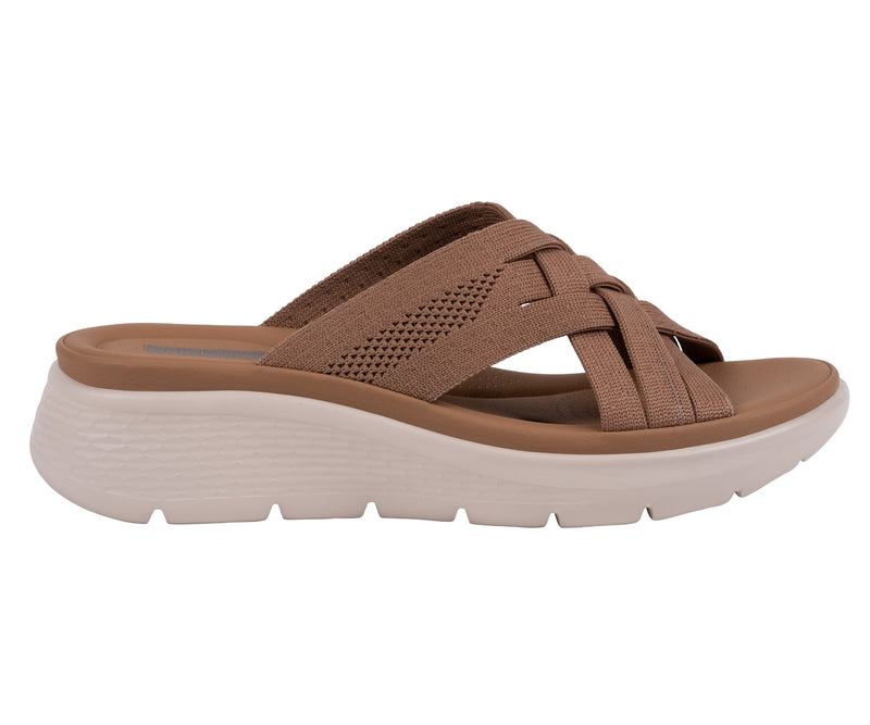 Women's Sellena Brown Knit Strappy Comfort Sandals
