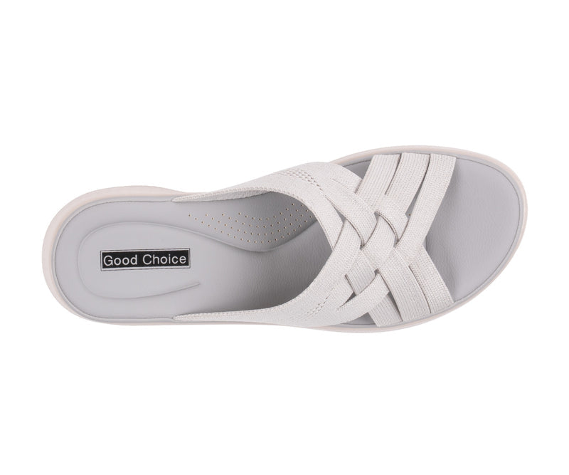 Women's Sellena Grey Knit Strappy Comfort Sandals