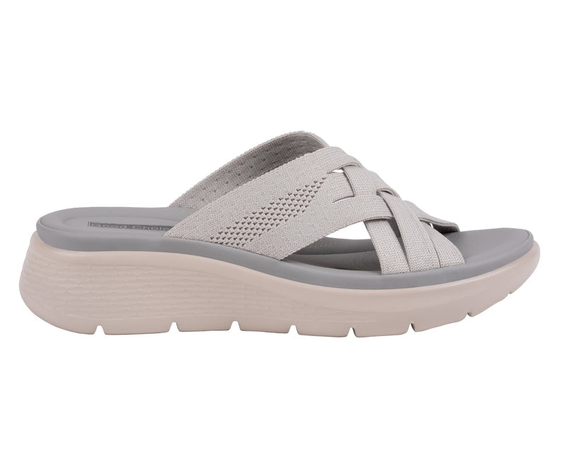 Women's Sellena Grey Knit Strappy Comfort Sandals