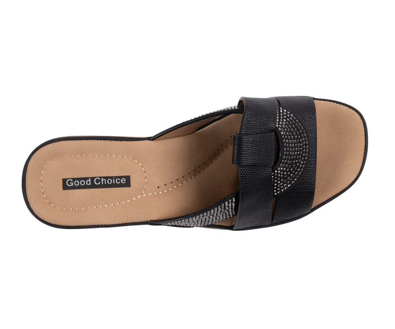 Women's Selva Black Embellished Wedge Sandals