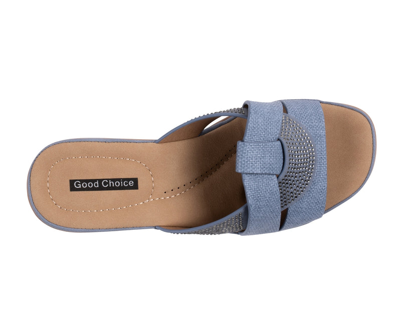 Women's Selva Denim Embellished Wedge Sandals