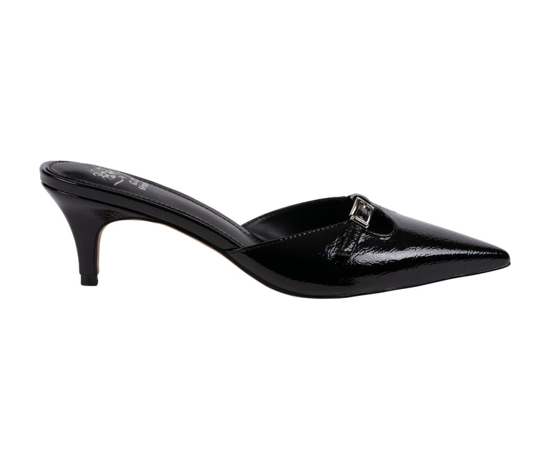 Women’s Simone Black Patent Kitten Heel Sandals