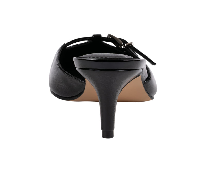 Women’s Simone Black Patent Kitten Heel Sandals