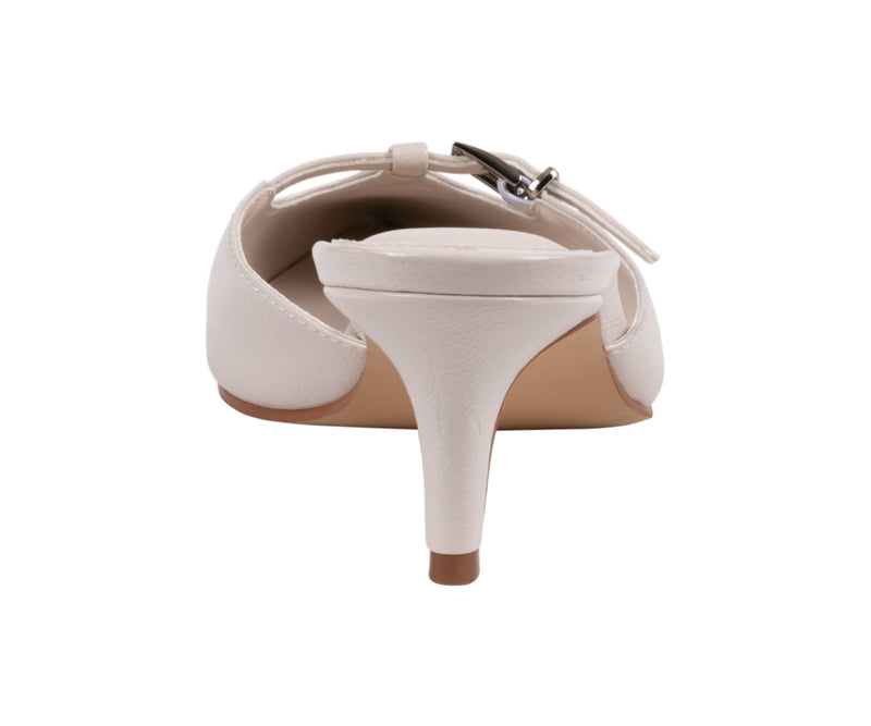 Women’s Simone White Patent Kitten Heel Sandals