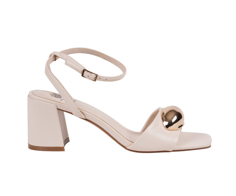 Women's Skyla Ivory Square Toe Block Heel Dress Sandals