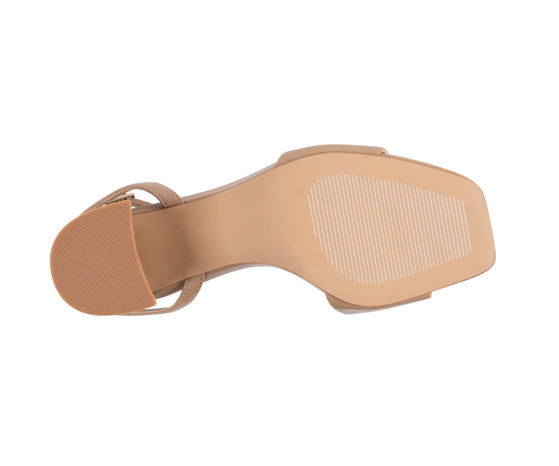Women's Skyla Tan Square Toe Block Heel Dress Sandals