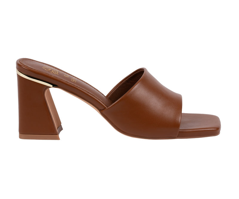 Women's Soho Tan Square Toe Heeled Sandals