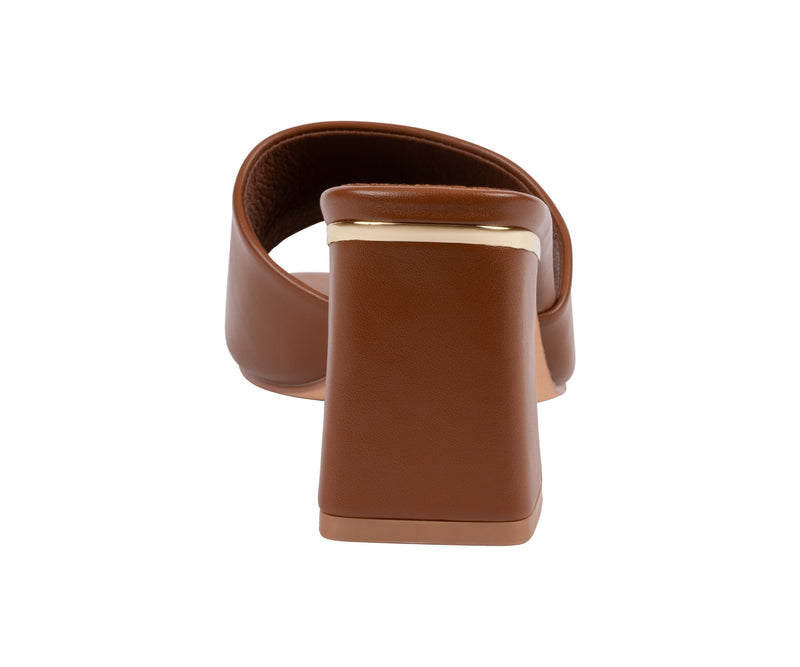 Women's Soho Tan Square Toe Heeled Sandals