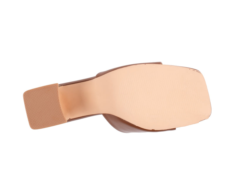 Women's Soho Tan Square Toe Heeled Sandals