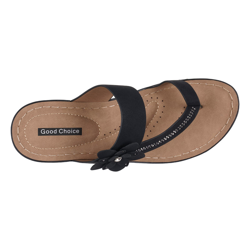 Women's Taryn Black Floral Wedge Sandals