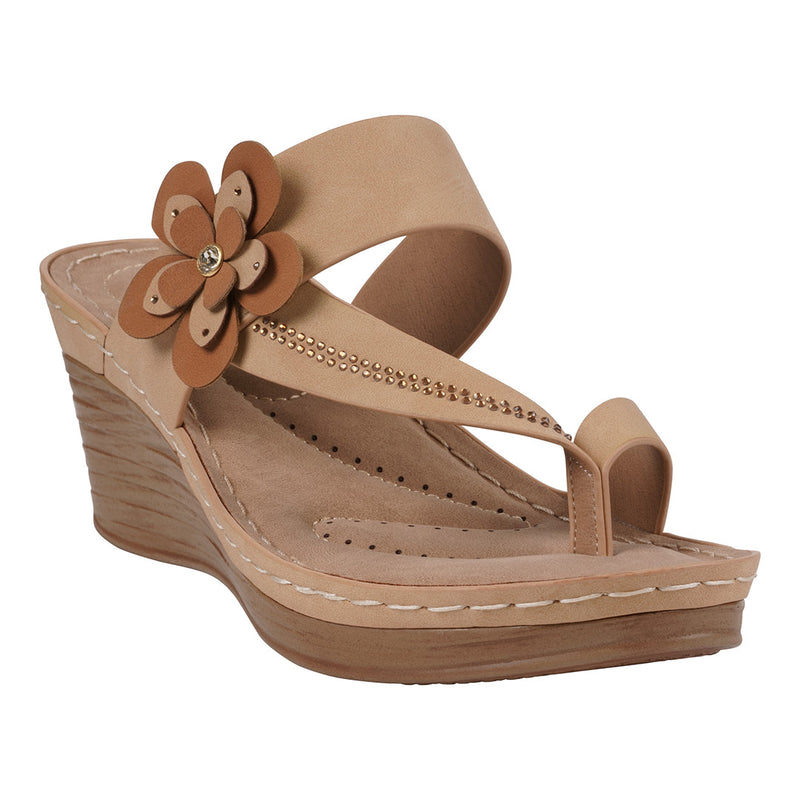 Women's Taryn Tan Floral Wedge Sandals