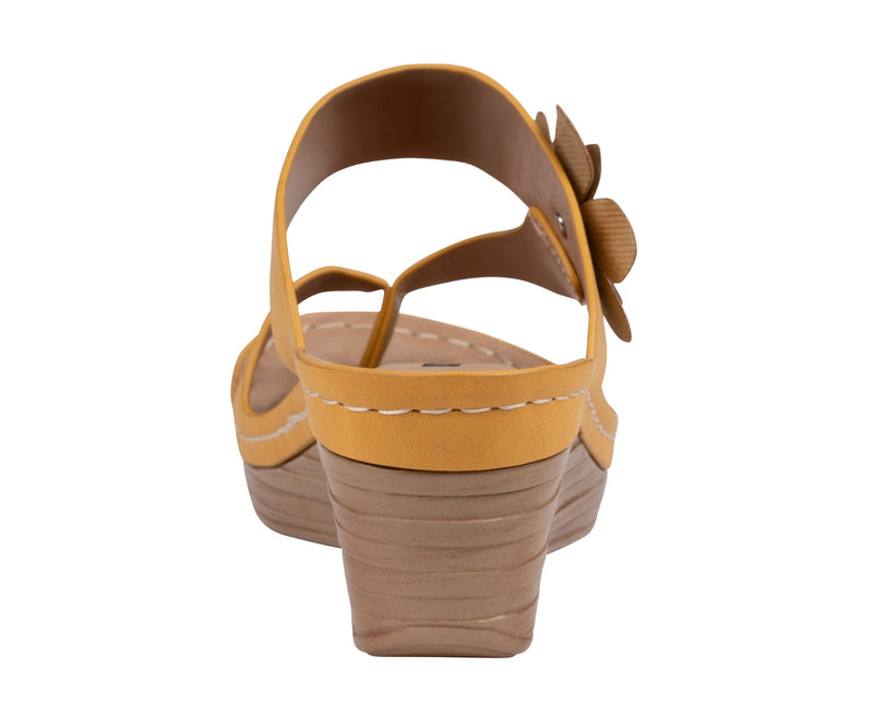 Women's Taryn Yellow Floral Wedge Sandals