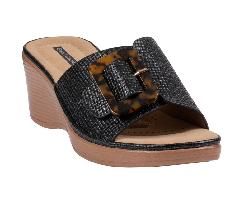 Women's Teri Black Wedge Sandals