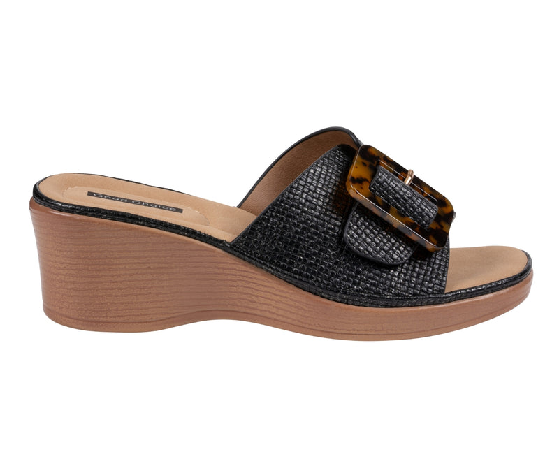 Women's Teri Black Wedge Sandals