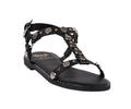 Women’s Trinity Black Studded Strappy Flat Sandals