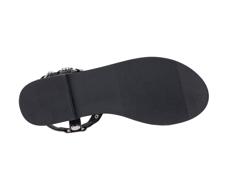 Women’s Trinity Black Studded Strappy Flat Sandals