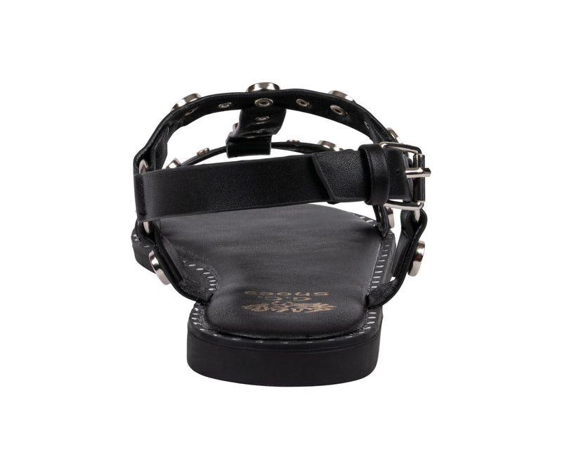 Women’s Trinity Black Studded Strappy Flat Sandals