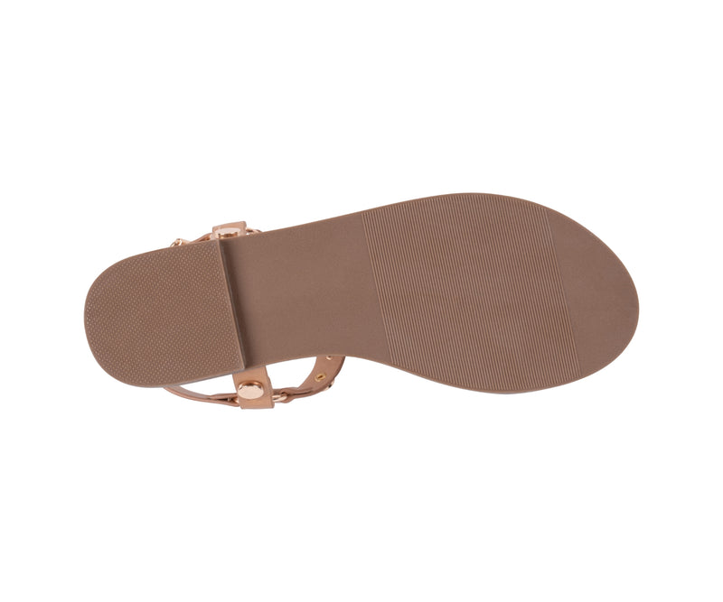 Women’s Trinity Tan Studded Strappy Flat Sandals