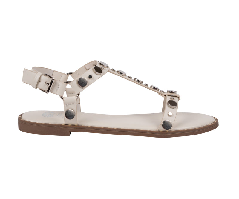 Women’s Trinity White Studded Strappy Flat Sandals