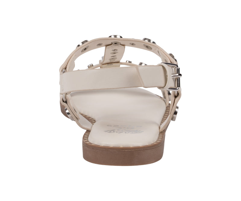 Women’s Trinity White Studded Strappy Flat Sandals