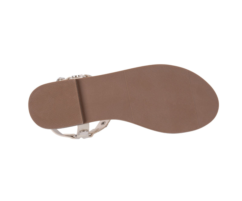 Women’s Trinity White Studded Strappy Flat Sandals