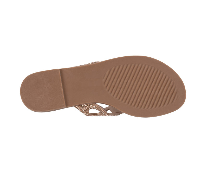 Women’s Vania Rose Gold Chain Link Thong Flat Sandals