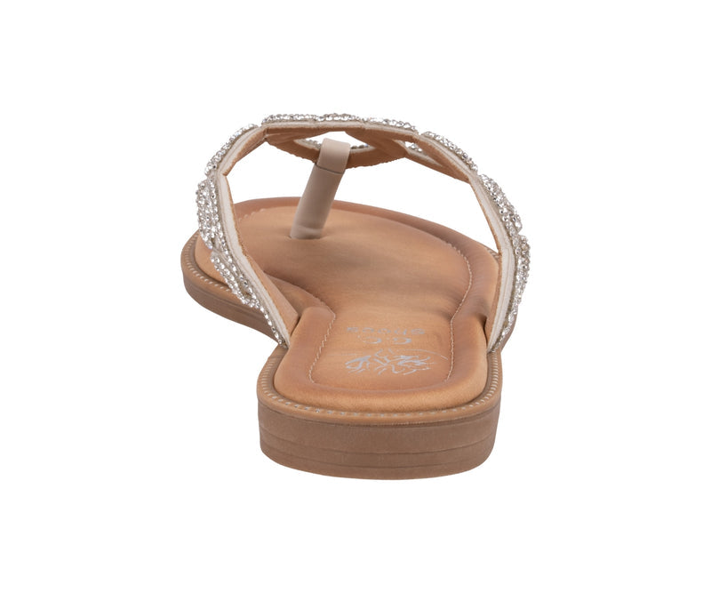 Women’s Vania Silver Chain Link Thong Flat Sandals