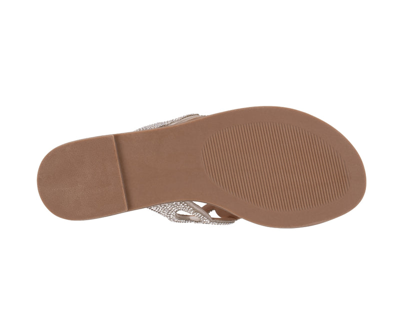 Women’s Vania Silver Chain Link Thong Flat Sandals