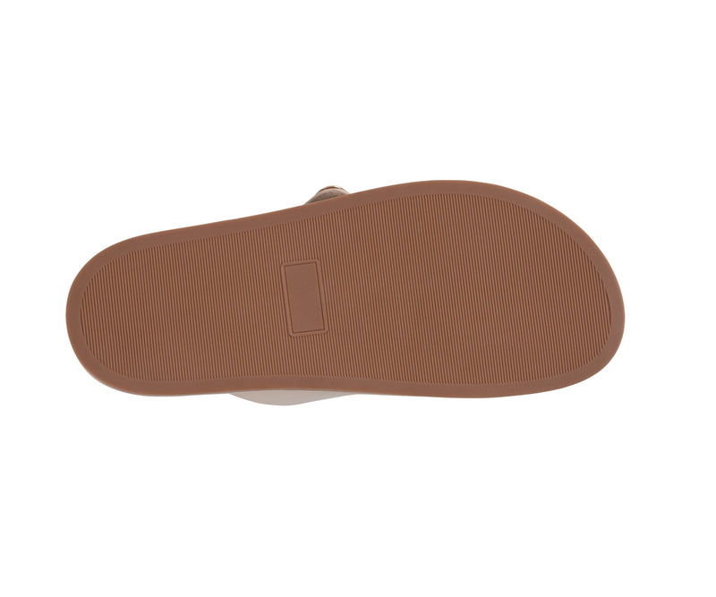 Women’s Weekend Beige Velcro Cross Strap Footbed Sandals