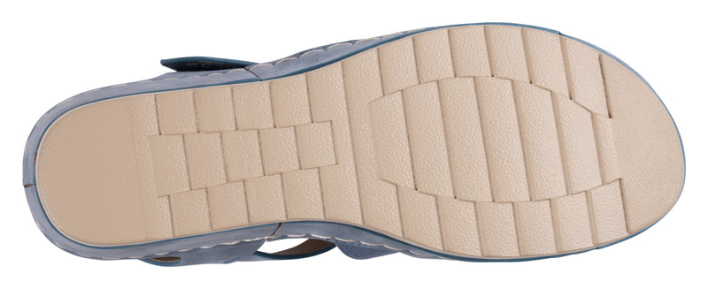 Women's Yuna Blue Strappy Wedge Sandals