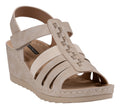 Women's Yuna Nude Strappy Wedge Sandals