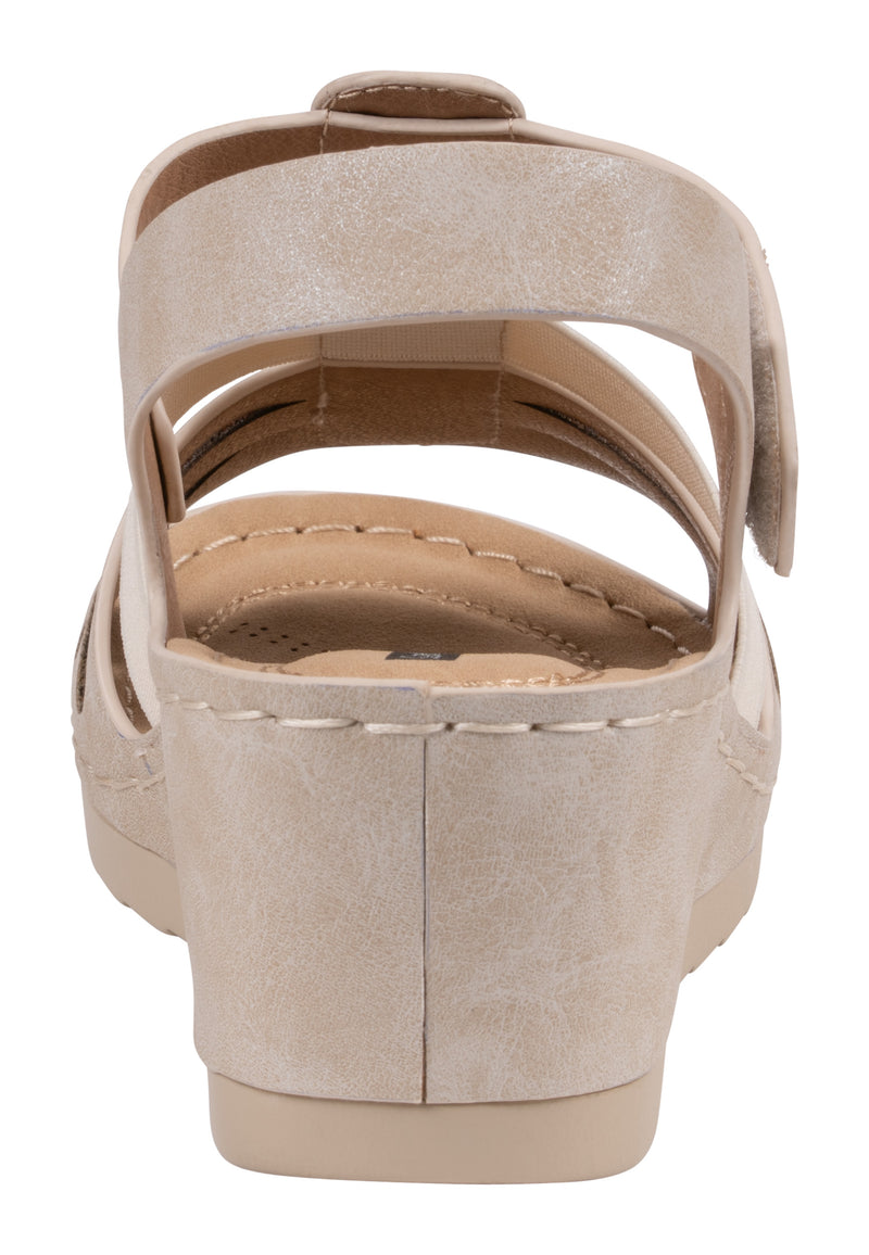 Women's Yuna Nude Strappy Wedge Sandals